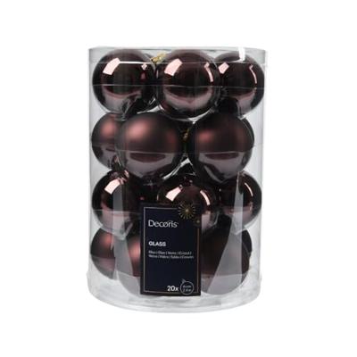 Decoris kerstballen Glas 20st zwarte truffel 6cm Decoris kerstballen Glas 20st zwarte truffel 6cm