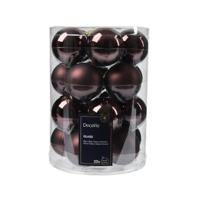 Decoris kerstballen Glas 20st zwarte truffel 6cm - thumbnail