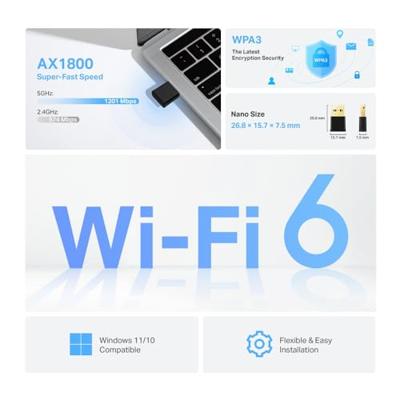 TP-Link Archer TX20U Nano Wifi adapter Zwart - thumbnail