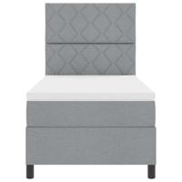 Boxspringbed met Matras en LED Licht in Lichtgrijs, 100 x 200 cm stof - thumbnail