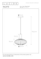 Lucide MALOTO - Hanglamp - Ø 30 cm - 1xE27 - Amber - thumbnail