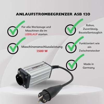 Schabus 300118 Aanloopstroombegrenzer ASB 120 Zwart, Aluminium IP54