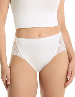 High Leg lace slip dames - Kant - 32292 - Hoog opgesneden kanten dames taille slip - Biologisch katoen - Onderbroek