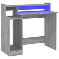 Bureau met LED-verlichting 97x90x45 cm hout grijs sonoma eiken - thumbnail