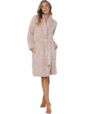 Rebelle Teddy dames Badjas Fleece - Ochtend jas - Cosy Forst - M - Beige - M - M - M - M - M - M - M - M - M - M - M - M - M - M - M