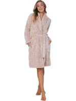 Rebelle Teddy dames Badjas Fleece - Ochtend jas - Cosy Forst - M - Beige - M - M - M - M - M - M - M - M - M - M - M - M - M - M - M - thumbnail