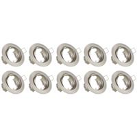 Spot Armatuur 10 Pack - Trion - GU10 Inbouwspot - Rond - Nikkel - Aluminium - Kantelbaar Ø83mm - thumbnail