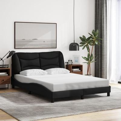 Bedframe zonder matras stof zwart 140x190 cm