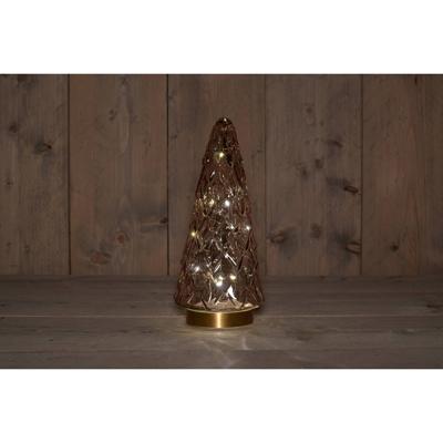 B.O.T. Tree Glass 13X28,5 cm Pink With Golden Base 10Led kerstverlichting Anna's Collection - Annas collection