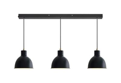 Hanglamp eettafel 3 zwarte kappen E27 fitting &apos;Pop&apos;