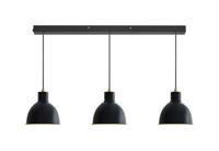 Hanglamp eettafel 3 zwarte kappen E27 fitting &apos;Pop&apos; - thumbnail