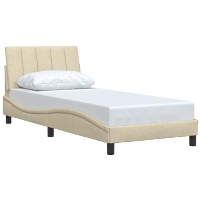Bedframe zonder matras "Hanko" 90x190 cm stof crèmekleurig