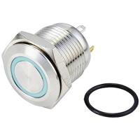 TRU COMPONENTS TC-10090920 GQ16F-10E/J/B/24V/S Vandalismebestendige druktoets 48 V/DC 2 A 1x uit/(aan) Moment Blauw IP65 1 stuk(s) - thumbnail