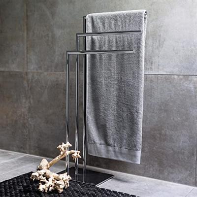 Handdoekrek Sealskin Tube 3-armig Vrijstaand Chroom