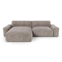 Sofa linkerhoek fluweel taupe 310cm - thumbnail