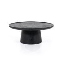 Eleonora Ronde Salontafel 'Ron' Mangohout, kleur Zwart, 80cm - thumbnail