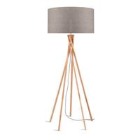 Good&Mojo Vloerlamp 'Kilimanjaro' Bamboe en Eco linnen, kleur Donkerbeige - thumbnail