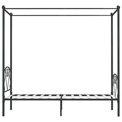 Hemelbedframe metaal grijs 90x200 cm Hemelbedframe metaal grijs 90x200 cm