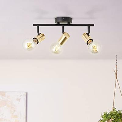 Brilliant Zwart met gouden plafondlampKerry 3-lichts - 99715/72