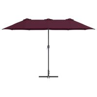 Tuinparasol Bordeauxrood 380 x 196 x 235 cm Poedergecoat staal - thumbnail