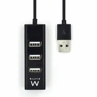 USB-HUB Ewent EW1123 Zwart - thumbnail