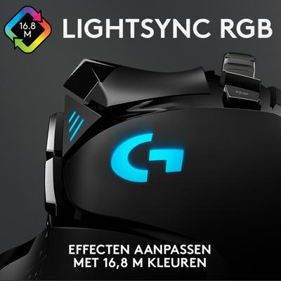 Logitech Gaming G502 HERO Gaming-muis USB Optisch Zwart 11 Toetsen 25600 dpi Verlicht, Gewichtsreductie, Geïntegreerd profielgeheugen