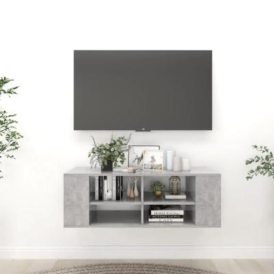 Tv-wandmeubel 102x35x35 cm bewerkt hout betongrijs Tv-wandmeubel 102x35x35 cm bewerkt hout betongrijs