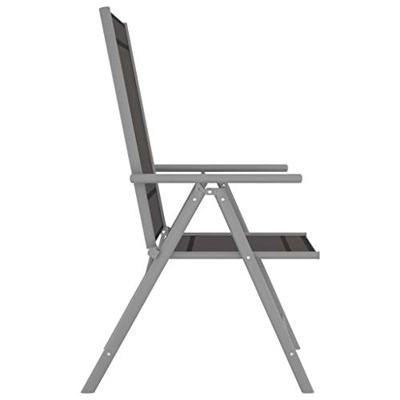 Tuinstoelen 6 st inklapbaar textileen zwart - thumbnail