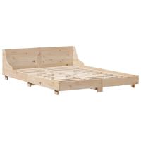 Bedframe zonder matras massief grenenhout 140x190 cm - thumbnail