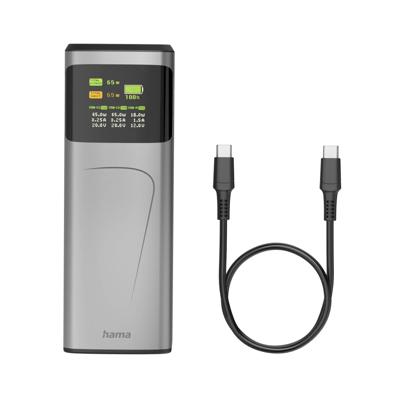 Hama High Power Powerbank 20000 mAh USB PD 3.0, Quick Charge 3.0 Li-ion USB-C, USB-A Grijs Statusweergave