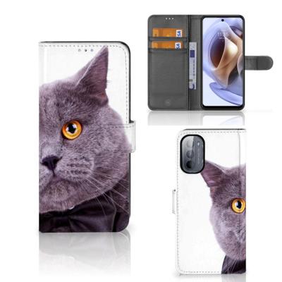 Motorola Moto G31 | G41 | Telefoonhoesje | Met pasjeshouder | Kat