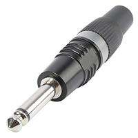Hicon HI-J63MP-B Jackplug 6,35 mm Stekker, recht Aantal polen: 2 Mono Zwart 1 stuk(s) - thumbnail