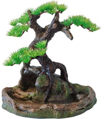 Polyresin ornament bonsai boom op rots 17.5 cm Decoratie Gebr. de Boon - Gebr de boon