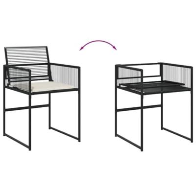 15-delige Tuinset met kussens poly rattan zwart