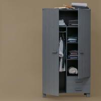 WOOOD Kledingkast 'Dennis', kleur Steel grey - thumbnail