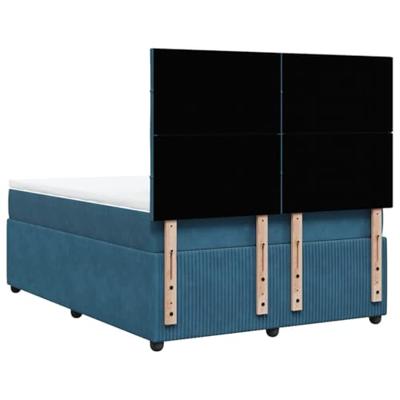 Boxspring met matras fluweel donkerblauw 160x200 cm
