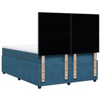 Boxspring met matras fluweel blauw 160x200 cm - thumbnail