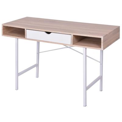 bureau met 1 lade eiken en wit bureau met 1 lade eiken en wit