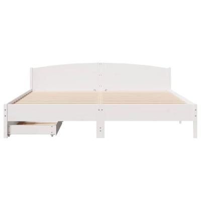 Bedframe zonder matras massief grenenhout wit 200x200 cm