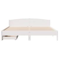 Bedframe zonder matras massief grenenhout wit 200x200 cm - thumbnail