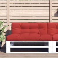VidaXL Palletkussen 120x40x12 cm stof rood - thumbnail