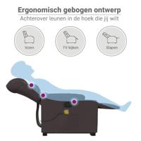 Sta-op-massagestoel verstelbaar stof donkerbruin - thumbnail