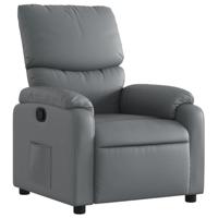 Fauteuil verstelbaar kunstleer grijs - thumbnail
