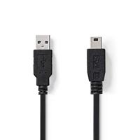 Nedis USB-Kabel | USB-A Male | USB Mini-B 5-Pins Male | 480 Mbps | 2 m | 1 stuks - CCGB60300BK20 CCGB60300BK20 - thumbnail