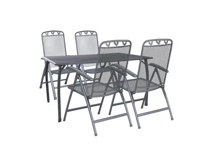 Greemotion Tuinset Toulouse (Tafel + 4 klapstoelen, 140 x 74 x 90 cm)