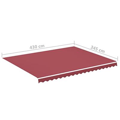 VidaXL Vervangingsdoek voor luifel 4,5x3,5 m bordeauxrood