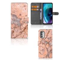 Motorola Moto G51 5G | Bookcase | Marmer Oranje - thumbnail