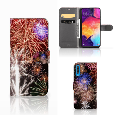 Samsung Galaxy A50 | Wallet Case | met Pasjes | Vuurwerk Samsung Galaxy A50 | Wallet Case | met Pasjes | Vuurwerk