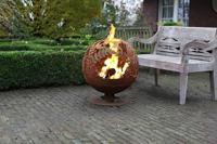 Esschert Design vuurkorf lasergesneden bloemen roestkleurig ff294 - thumbnail