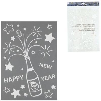 Raamsticker Happy new year 40 cm | 24 stuks